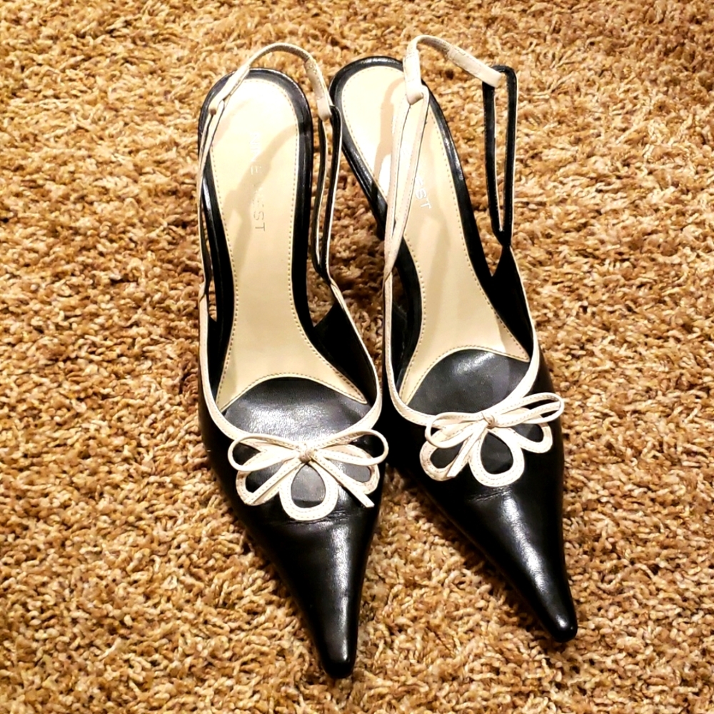 Nine West point toe sling back heels shoes